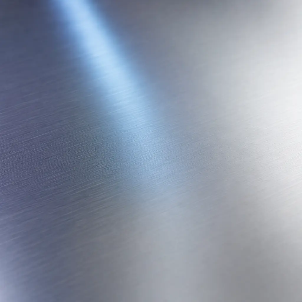 Brushed steel with a cold blue reflection